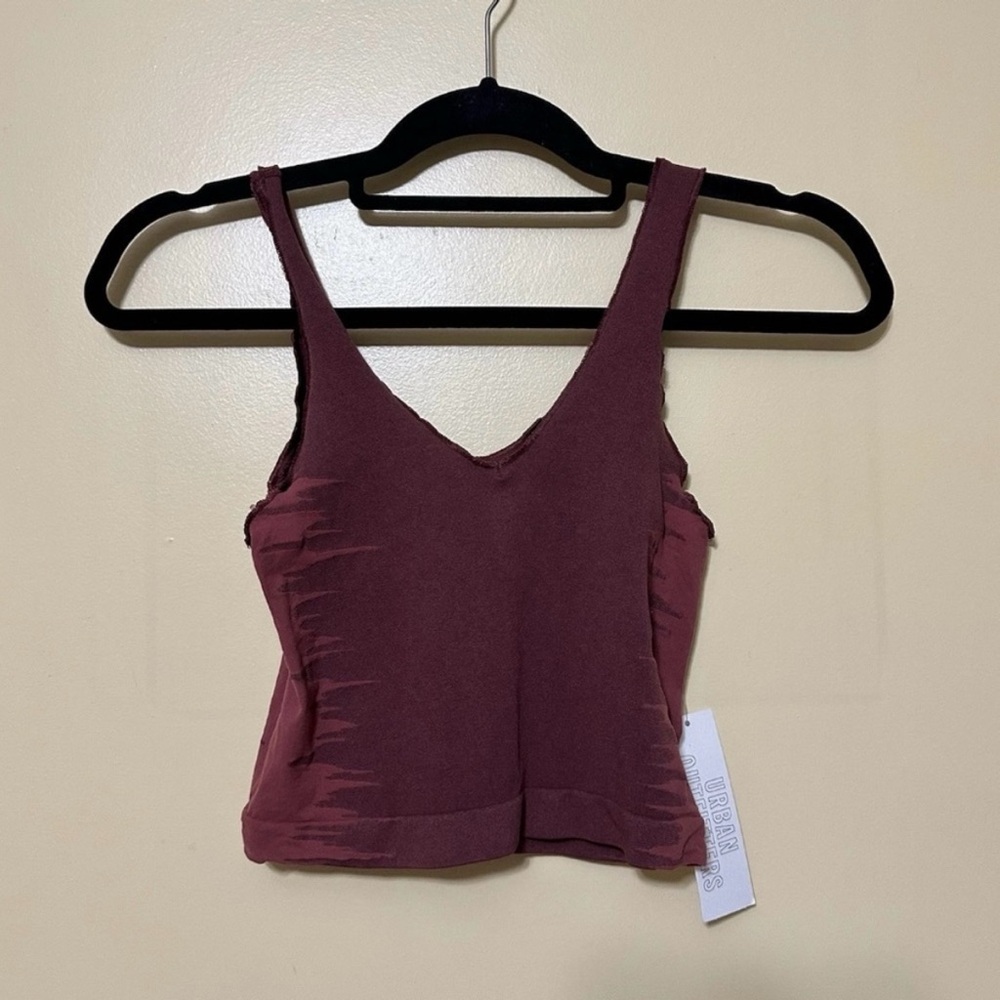 Urban Outfitters Out From Under Modern Love Seamless Crop Tank Women Med Maroon